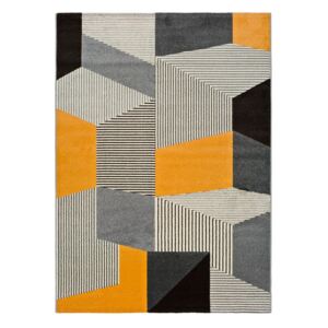 Sivo-narančasti tepih Universal Leo Gray, 160 x 230 cm