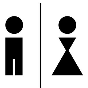 Ambiance crna naljepnica Man And Woman Restroom
