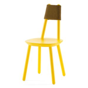 Žuta stolica od prirodnog masivnog drveta EMKO Naïve