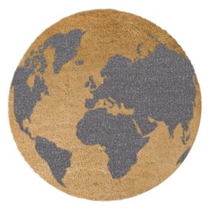 Sivi okrugli otirač od prirodnih kokosovih vlakana Artsy Doormats Gloge , ⌀ 70 cm