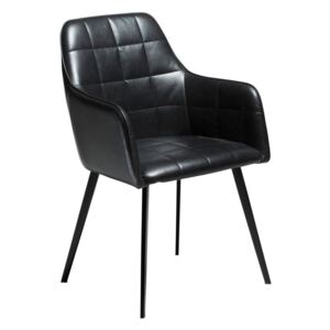 Crna stolica od umjetne kože DAN-FORM Denmark Embrace Vintage