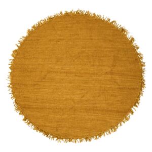 Žuti tepih od jute Bloomingville Sun, ⌀ 150 cm
