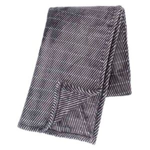 Siva deka od mikro pliša Tiseco Home Studio Stripes, 130 x 180 cm
