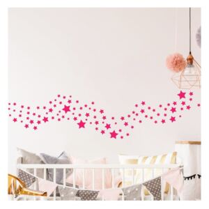 Set od 100 ružičastih zidnih dječjih samoljepljivih naljepnica Ambiance Stars