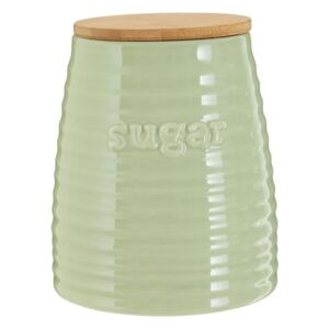 Svijetlo zelena posuda za šećer s poklopcem od bambusa Premier Housewares Winnie, 950 ml