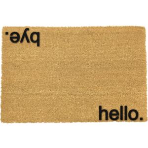 Crna mat prirodni kokosove Artsy Doormats Hello Bye, 40 x 60 cm