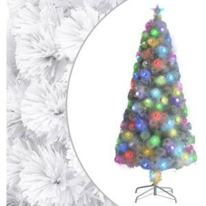 VidaXL Umjetno božićno drvce LED bijelo 150 cm optička vlakna