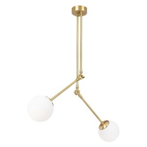 Bijela metalna viseća svjetiljka u zlatnoj boji Opviq lights Anatoli
