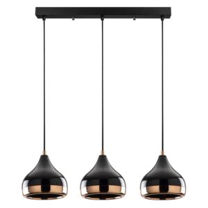 Viseća svjetiljka u crno-bakrenoj boji za 3 žarulje Opviq lights Yildo Long