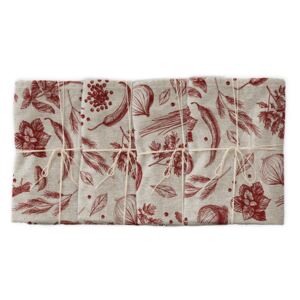 Set od 4 platnene salvete s lanom Linen Couture Red Peppers, 43 x 43 cm