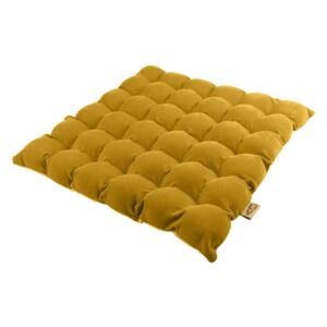 Tamnožuti jastuk za sjedenje s masažnim kuglicama Linda Vrňáková Bubbles, 65 x 65 cm