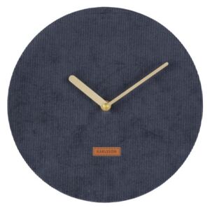 Zidni sat tamnoplave boje s baršunom Karlsson Corduroy, ⌀ 25 cm
