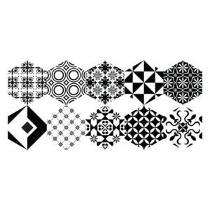 Set od 10 podnih samoljepljivih naljepnica Ambiance Floor Stickers Hexagons Nemesio, 40 x 90 cm
