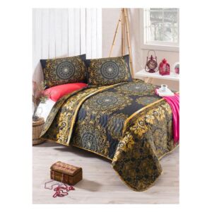 Set od pamučnog pokrivača i jastučnice Sehri Ala Gold, 160 x 220 cm