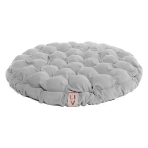 Svijetloplavo-sivi jastuk za sjedenje sa masažnim kuglicama Linda Vrňáková Bloom, ø 65 cm