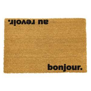 Otirač od prirodnog kokosovog vlakna Artsy Doormats Bonjour Au Revoir, 40 x 60 cm