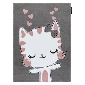 Dječji tepih PETIT - Mačka - siva Kitty rug - grey 80x150 cm