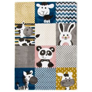 Dječji tepih PETIT - ZOO životinje - u boji rug - cream-grey 120x170 cm