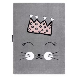 Dječji tepih PETIT - Cat Princess - siva rug - grey 80x150 cm