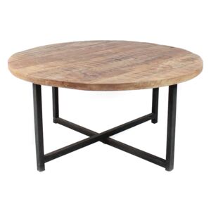 Crni stolić za kavu s pločom od drveta manga LABEL51 Dex, ⌀ 60 cm