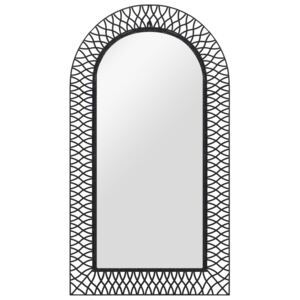 VidaXL Zidno ogledalo s lukom 60 x 110 cm crno