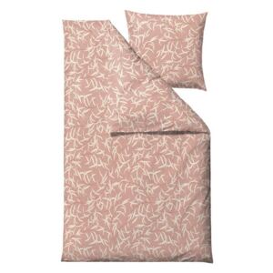 Pink posteljina na krevetu od pamuka Satene Södahl Bloeca Blush, 140 x 200 cm