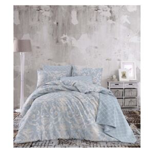 Pamučna posteljina s plahtom za bračni krevet Tender, 200 x 220 cm