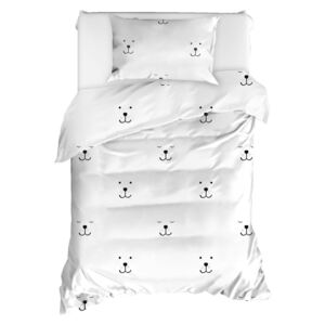 Posteljina za jednostruki krevet od ranforce pamuka Mijolnir Eles White, 140 x 200 cm