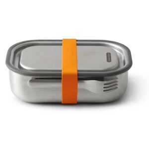 Kutija za užinu od nehrđajućeg čelika s narančastom trakom Crna + Blum, 1000 ml