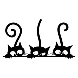 Set s 3 naljepnice Ambiance Funny Cats Trio sticker 20 x 35 cm