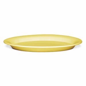 Žuti ovalni tanjur od kamenine Kähler Design Ursula, 33 x 22 cm