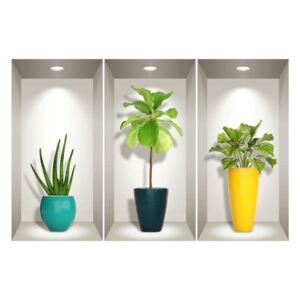 Set od 3 zidne 3D samoljepljive naljepnice Ambiance Southern Plants