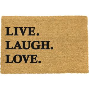 Otirač od prirodnog kokosovog vlakna Artsy Doormats Live Laugh Love, 40 x 60 cm