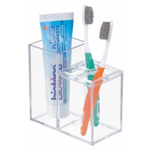 Prozirni kupaonski stalak za četkice za zube i zubnu pastu iDesign