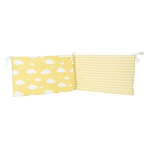 Žuti zaštitni pamučni jastuk za ogradicu za dječji krevet Mike & Co. NEW YORK Carino, 40 x 210 cm