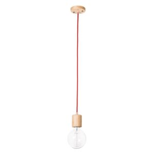 Viseća svjetiljka s crvenim kablom SULION Wood