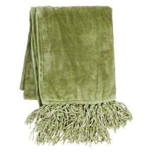 Maslinasto zeleni pokrivač Tiseco Home Studio Flanelo, 170 x 130 cm