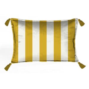 Bijeli jastuk baršun sa zlatnim prugama Velvet Atelier Borlas, 50 x 35 cm