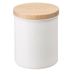 Bijela kutija s poklopcem od bambusa YAMAZAKI Tosca, ø 9,5 cm