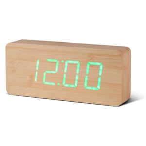 Svijetlosmeđi budilnik sa zelenim LED zaslonom Gingko Slab Click Clock