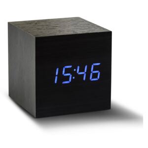 Crna sat s plavom LED zaslon Gingko Kliknite Cube sat