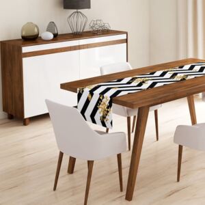Gaznoga sloja na stolu minimalistički jastuk pokriva šarenu bijelu cik-cak, 45 x 140 cm
