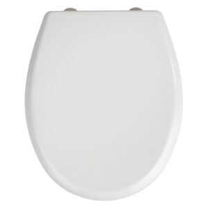 Bijelo WC sjedalo s lakim zatvaranjem Wenkoo Gubbio, 44.5 x 37 cm