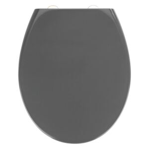 Tamnosivo WC sjedalo s lakim zatvaranjem Wenkoo Samos 44,5 x 37,5 cm