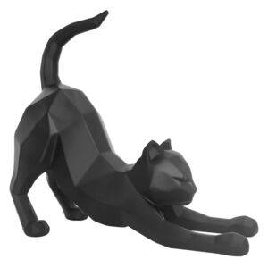 Mat crni kip PT LIVING Origami Stretching Cat, visina 30,5 cm