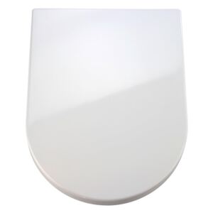 Bijelo WC sjedalo s lakim zatvaranjem Wenkoo Premium Palma, 46,5 x 35,7 cm