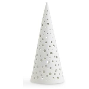 Bijeli božićni svijećnjak od koštanog porculana Kähler Design Nobili, visina 19 cm