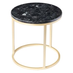 Crni granitni stol sa zlatnim podnožjem RGE Crystal, ⌀ 50 cm