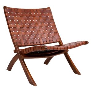 Sklopiva stolica od tikovine i kože House Nordic Montana