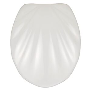 Bijelo WC sjedalo s lakim zatvaranjem Wenkoo Sea Shell Premium, 45,5 x 38 cm